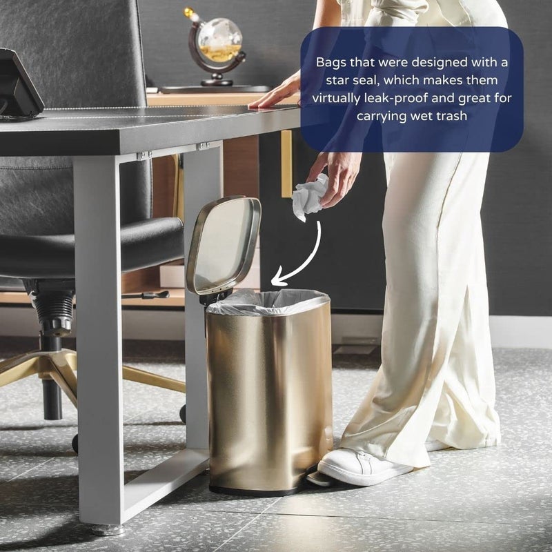 Plasticplace 6 Gallon Trash Bags â”‚ 6 Microns â”‚ Clear Garbage Can High Density Liners â”‚ 20" x 22" (2000 Count) - Image 2