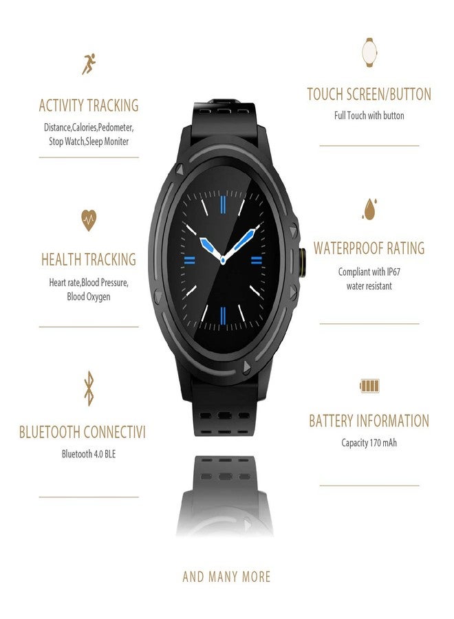 OPTA SB-163 Bluetooth Fitness Watch with Full Touch Screen Display All Day Heart Rate and Activity Tracking Smart Band for Android and IosMedium (Black) - Image 2