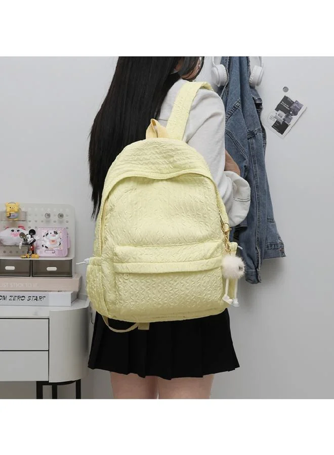 Take Two Yellow Polyester Backpack with Zip Closure