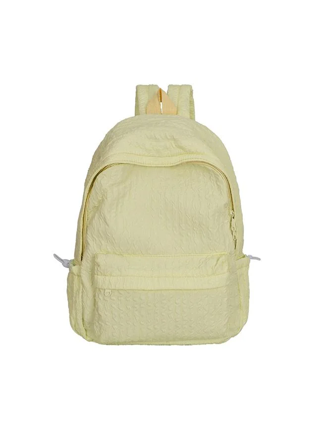 Take Two Yellow Polyester Backpack with Zip Closure