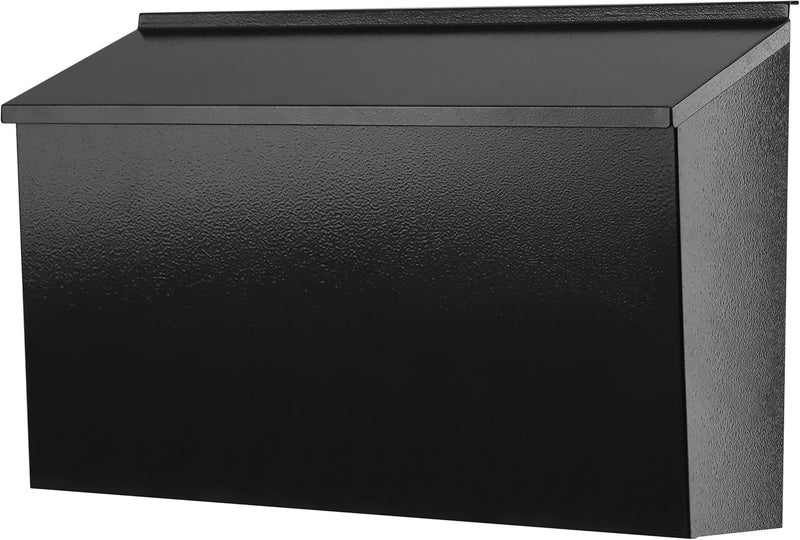 KYODOLED Wall-Mount Mailbox for House, Large Capacity Mail Box, Galvanized Steel Rust-Proof Metal Post Box, Mailboxes for Outside,15.7"x9.9"x4.9" Black - Image 1