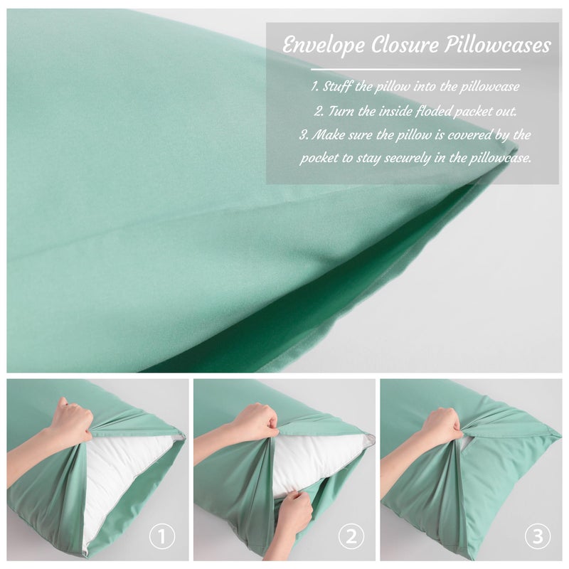 إن تي باي حالات وسادة قياسية NTBay مجموعة من 2 2 حزمة ميكروفيات microfiber 20x26 وسادة ناعم التجاعيد تتلاشى البقع مقاومة النعن - Image 4