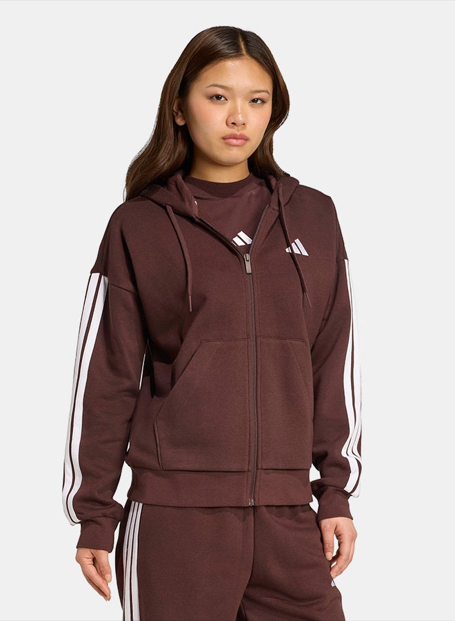 Adidas Essentials 3-Stripes Full-Zip Fleece Hoodie - Image 3