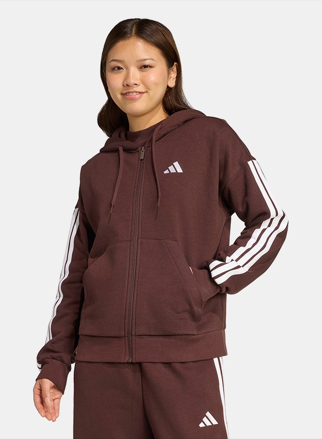 Adidas Essentials 3-Stripes Full-Zip Fleece Hoodie - Image 1