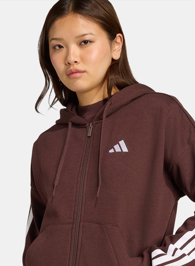 Adidas Essentials 3-Stripes Full-Zip Fleece Hoodie - Image 5
