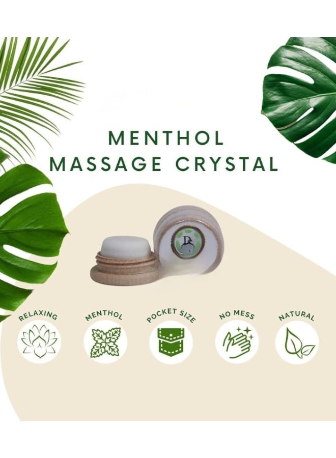 حجر منثول ، منثول لتخفيف الصداع الفوري، بلسم منثول عضوي 100% للصداع، حافظة خشب، حجم مناسب للسفر، منتج تركي، 7 جرام لكل قطعة (قطعتين) - Image 4