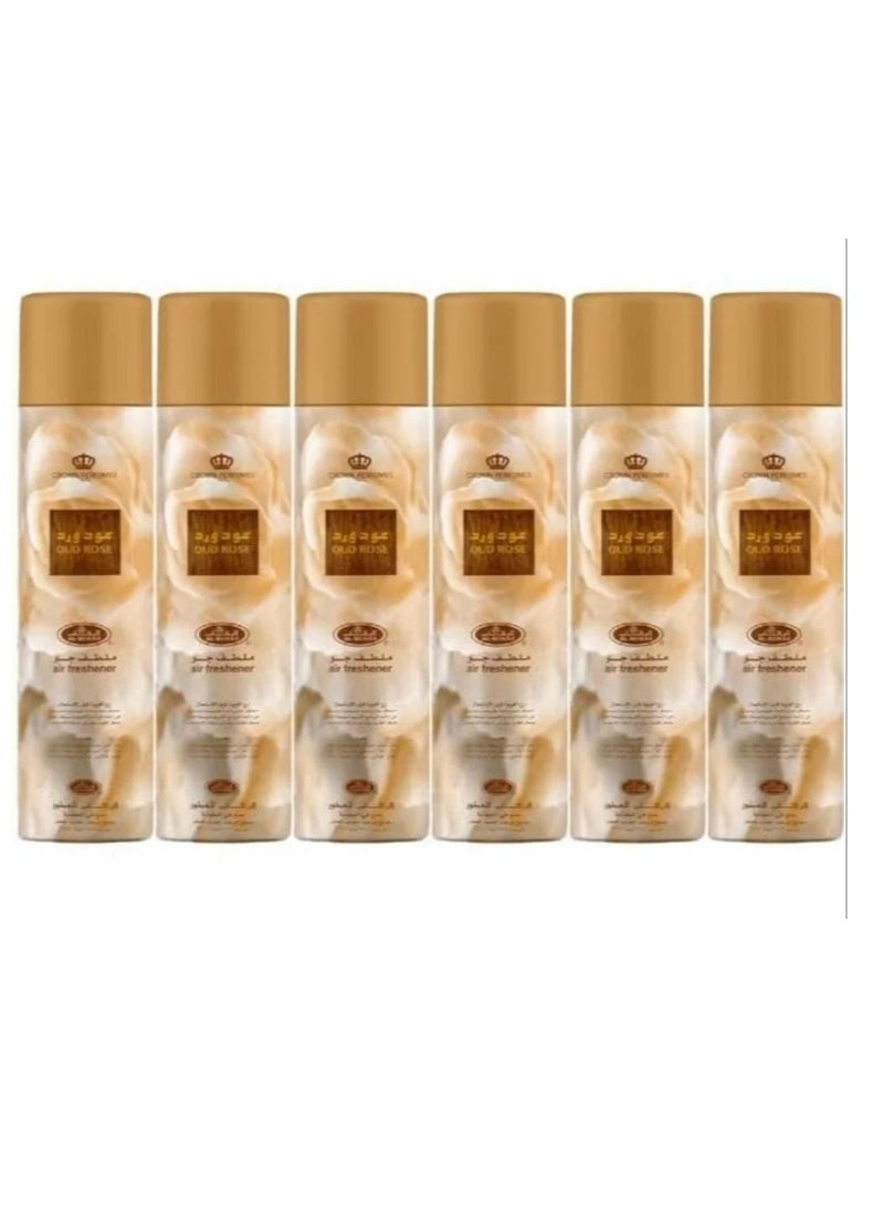 Al Rehab Oud Rose Air Freshener 300 ml 6 pieces 