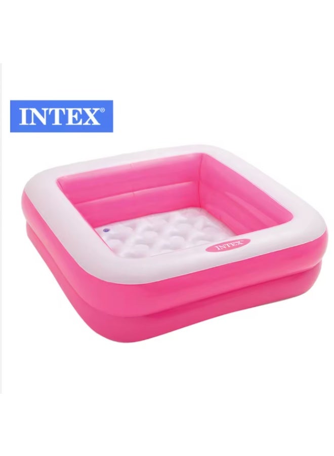 انتكس مسبح أطفال مربع صغير قابل للنفخ ماركة INTEX بجدران ناعمة لسلامة الأطفال، أبعاد 86×86×25 سم، موديل 57100 - Image 2