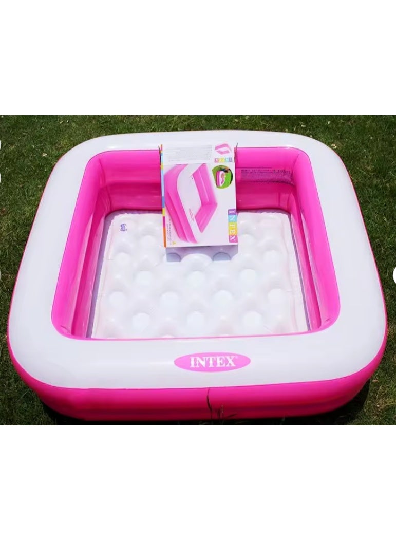 انتكس مسبح أطفال مربع صغير قابل للنفخ ماركة INTEX بجدران ناعمة لسلامة الأطفال، أبعاد 86×86×25 سم، موديل 57100 - Image 3