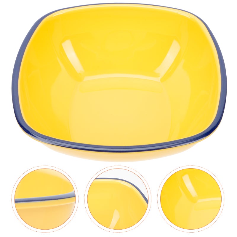 2pcs Decorative Enamel Soup Bowl Simple Food Serving Bowl Rice Bowl Household Ramen Bowl - Image 3