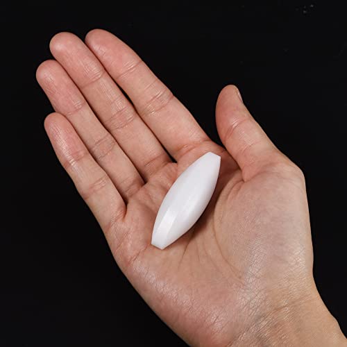 MECCANIXITY Magnetic Stirrer Mixer Stir Bar Rod 60mm(2.36") x18mm Olive Shape Coating Magnet White for Laboratory 2Pcs - Image 5