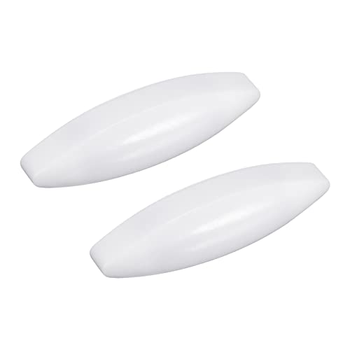 MECCANIXITY Magnetic Stirrer Mixer Stir Bar Rod 60mm(2.36") x18mm Olive Shape Coating Magnet White for Laboratory 2Pcs - Image 1