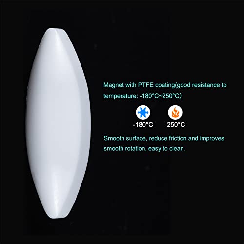 MECCANIXITY Magnetic Stirrer Mixer Stir Bar Rod 60mm(2.36") x18mm Olive Shape Coating Magnet White for Laboratory 2Pcs - Image 3