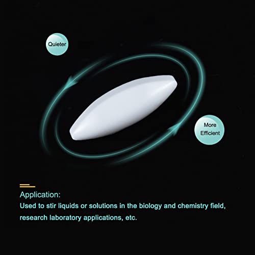 MECCANIXITY Magnetic Stirrer Mixer Stir Bar Rod 60mm(2.36") x18mm Olive Shape Coating Magnet White for Laboratory 2Pcs - Image 4