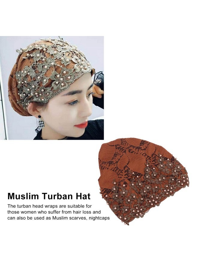 Pilipane Fashion Hijabs For Women , Women Flower Elastic Turban Beanie Heads Scarf Wrap Chemo Hat Hat For Cancer Patient , Fleece Hair Hat For Women Daily Use And Gift (Brown) - Image 2