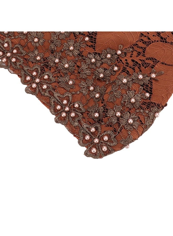 Pilipane Fashion Hijabs For Women , Women Flower Elastic Turban Beanie Heads Scarf Wrap Chemo Hat Hat For Cancer Patient , Fleece Hair Hat For Women Daily Use And Gift (Brown) - Image 5