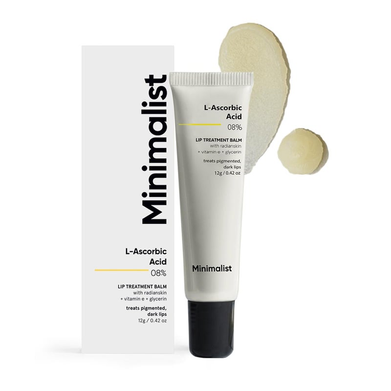 Minimalist 8 LAscorbic Acid Lip Treatment Balm with Vitamin E Radianskin  Glycerine for Pigmented  Dark Lips  For Women  Men  12 gm - Image 1