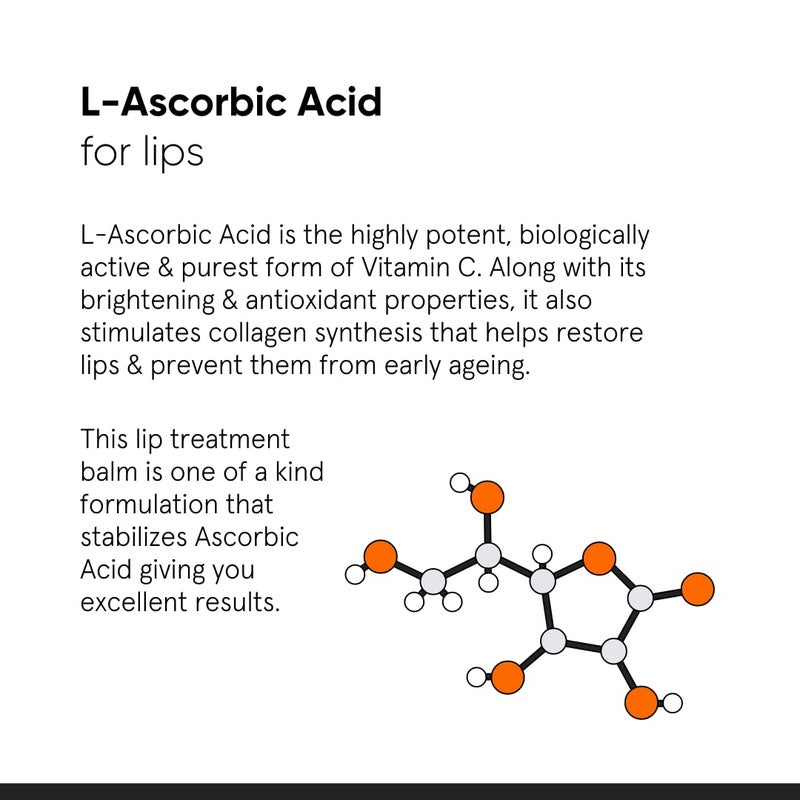 Minimalist 8 LAscorbic Acid Lip Treatment Balm with Vitamin E Radianskin  Glycerine for Pigmented  Dark Lips  For Women  Men  12 gm - Image 4