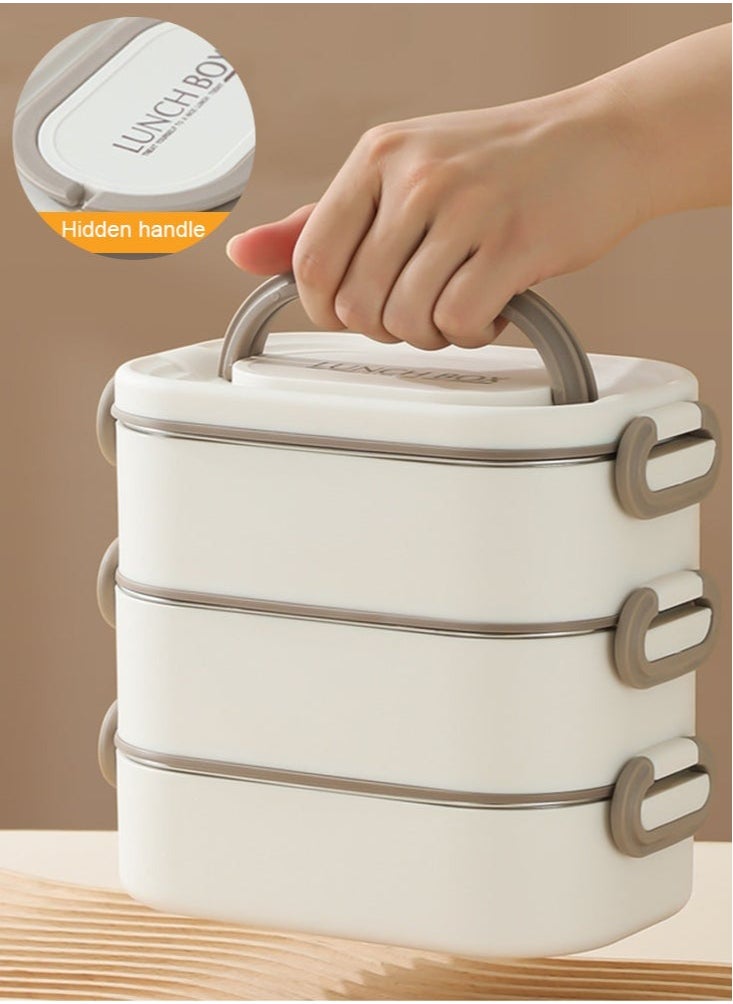 MIXDE 2400ML Leakproof Stainless Steel Bento Lunch Box with Handle  for Kids and Adults  - Image 3