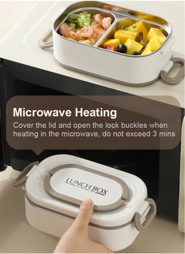 MIXDE 2400ML Leakproof Stainless Steel Bento Lunch Box with Handle  for Kids and Adults  - Image 5