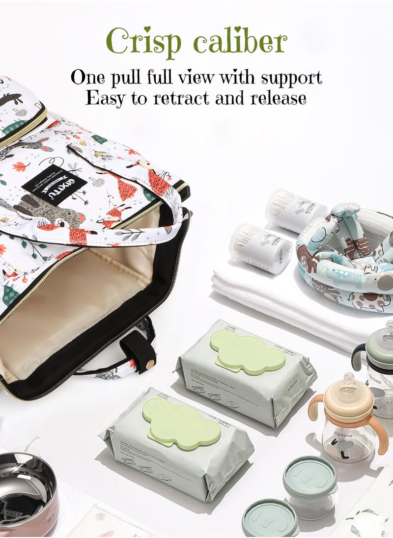 QIXITU - Baby Diaper Bag Backpack - Baby Bag for Boys and Girls, Diaper Backpack - Large Diaper Bags for Travel - Baby Gifts & Bath Search Log - Newborn Essentials & Supplies for Mom - Image 1