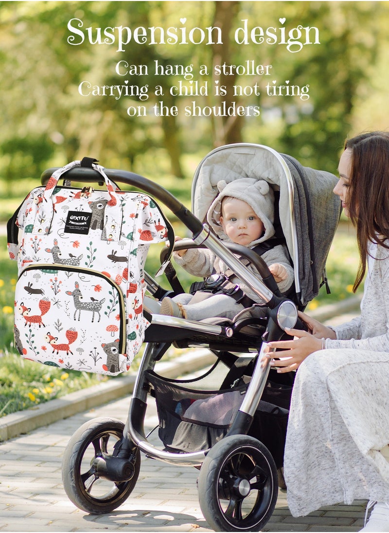 QIXITU - Baby Diaper Bag Backpack - Baby Bag for Boys and Girls, Diaper Backpack - Large Diaper Bags for Travel - Baby Gifts & Bath Search Log - Newborn Essentials & Supplies for Mom - Image 1