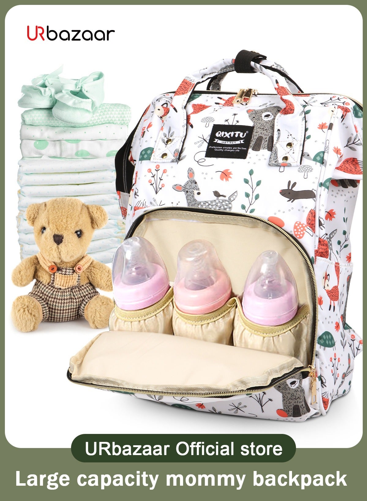 Baby Diaper Bag Backpack - Baby Bag for Boys and Girls, Diaper Backpack - Large Diaper Bags for Travel - Baby Gifts & Bath Search Log - Newborn Essentials & Supplies for Mom