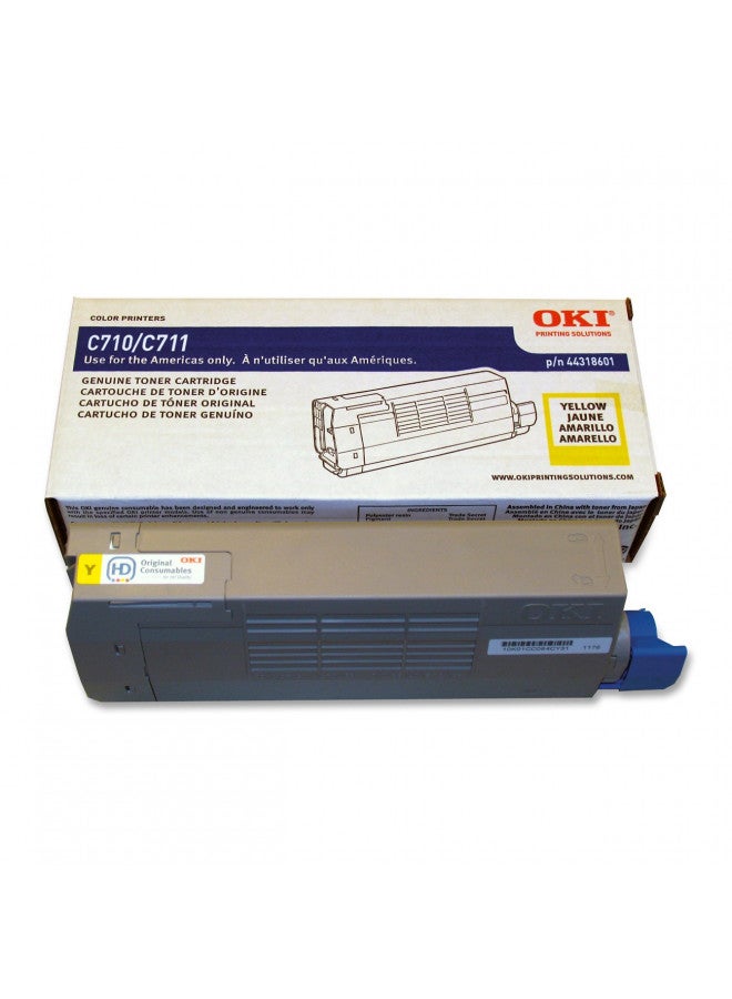 Okidata 44318601 C711 Toner Cartridge (Yellow) in Retail Packaging - Image 1
