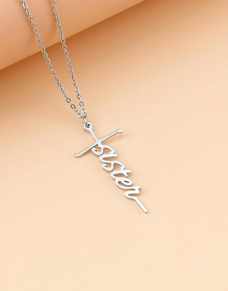 Lcherry Faith Cross Pendant Necklace for Women Religious Christian Jewelry Mother's Day Gifts for Women - Image 4