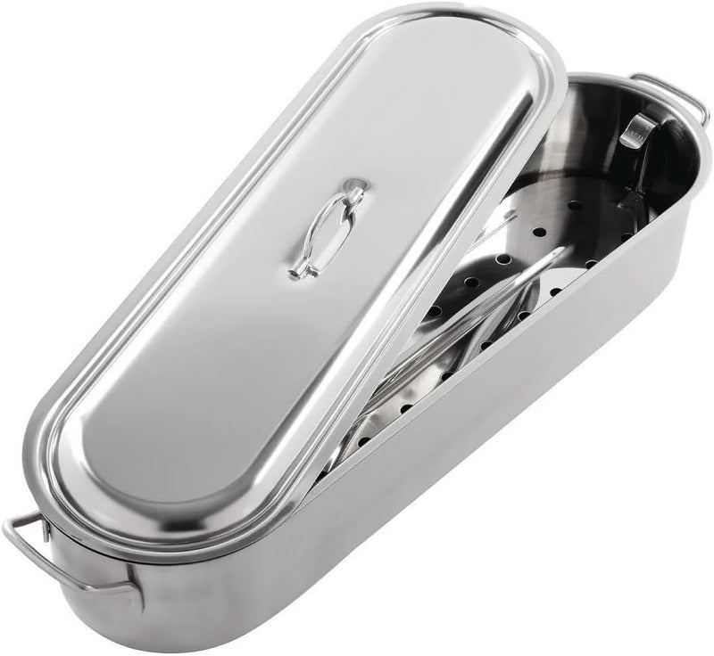KitchenCraft Induction-Safe Stainless Steel Fish Kettle, 45.5 x 15.5 x 1 cm (18" x 6" x 4") - Image 1