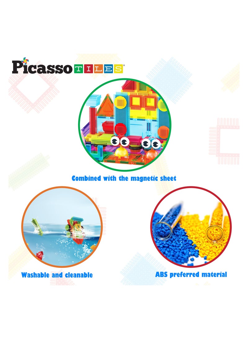 Magnetic Tiles With Hedgehog Building Block Set 75 Pieces, Magnetic Tiles, Building Blocks, Educational Toy Set, Construction Building Kit For Child Brain Development
