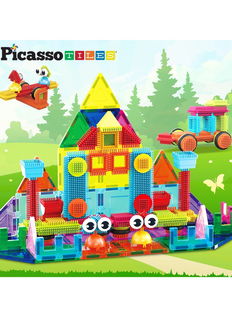 PicassoTiles Magnetic Tiles With Hedgehog Building Block Set 75 Pieces, Magnetic Tiles, Building Blocks, Educational Toy Set, Construction Building Kit For Child Brain Development  - Image 5