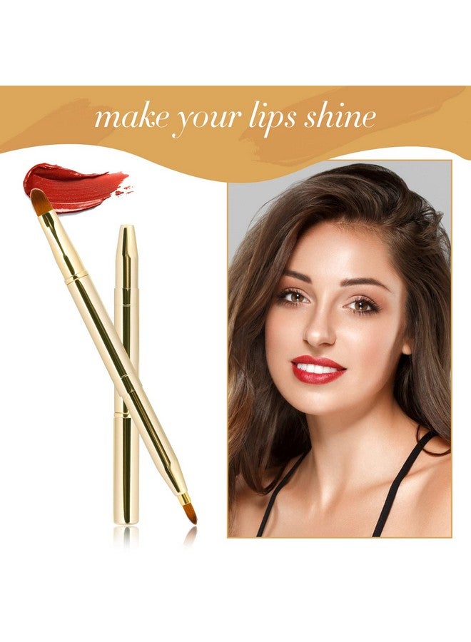 Sliverdew 2 Pack Retractable Lip Brush For Lipstick Lip Gloss Doubleended Lip Makeup Brushes With Cap Lipstick Brush Applicator Travel - Image 4