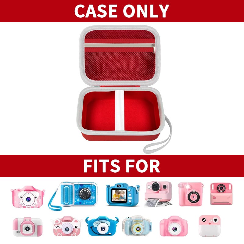 casmilee Kids Instant Print Camera Case for Dylanto/for ESOXOFFORE/for VTech KidiZoom PrintCam/Creator Cam/for Goopow/for GKTZ/for FUNKAM/for Agoigo Waterproof Digital Video Toddler Cameras - Box Only (Red) - Image 2