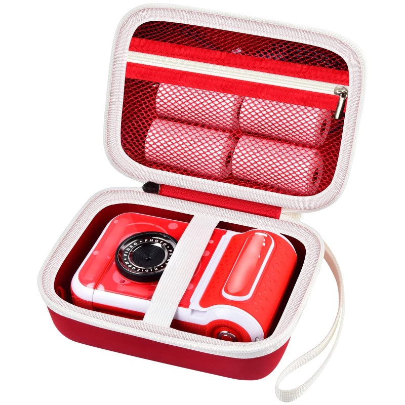 casmilee Kids Instant Print Camera Case for Dylanto/for ESOXOFFORE/for VTech KidiZoom PrintCam/Creator Cam/for Goopow/for GKTZ/for FUNKAM/for Agoigo Waterproof Digital Video Toddler Cameras - Box Only (Red) - Image 1