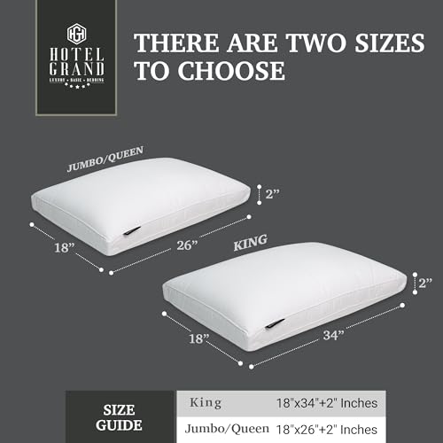 Hotel Grand Goose Feather and Down Fiber Bed Pillows Queen Size Set of 2 Firm Gusseted Pillows with 100 Cotton Cover SoftyAround Hotel Collection Pillows for Side and Back Sleepers White - Image 3