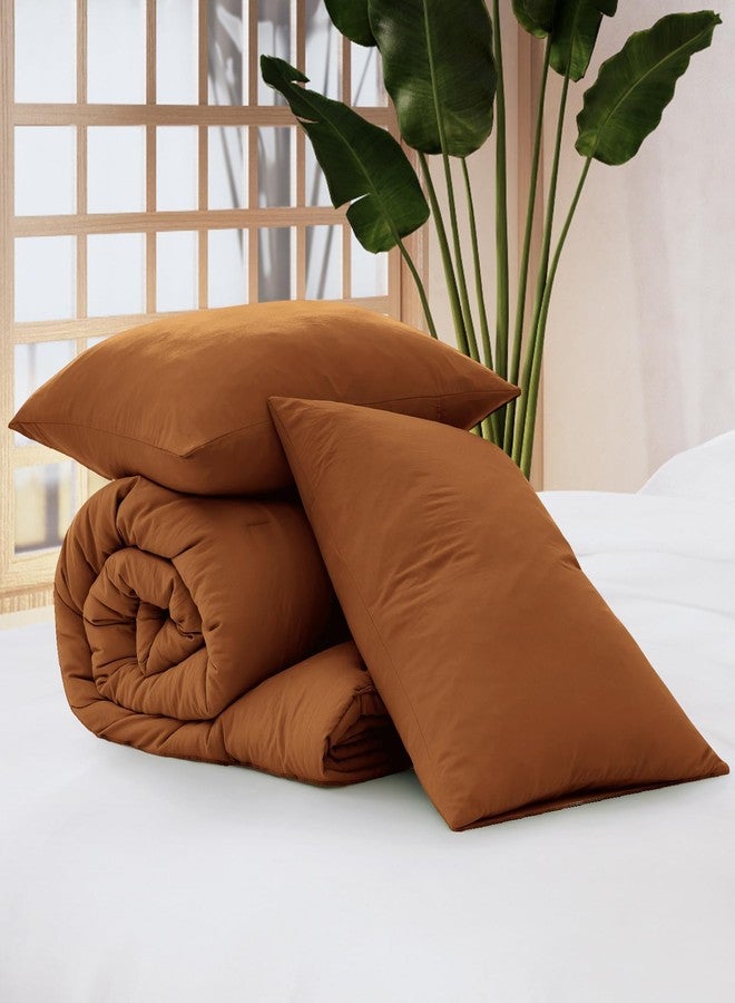 WRENSONGE Twin/Twin XL Comforter Set - 2 Pieces Prewashed Burnt Orange Comforter Soft Lightweight for All Seasons, Fluffy Down Alternative Twin XL Comforter with 1 Pillow Sham - Image 5