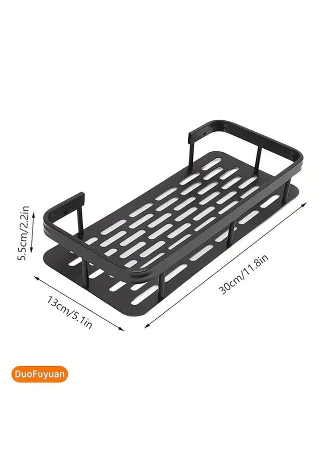 3 Layer 9 Piece Set Black Gold Aluminum Shower Storage Rack No Drilling Self Adhesive Shelves For Bathroom Bedroom Kitchen - Image 3