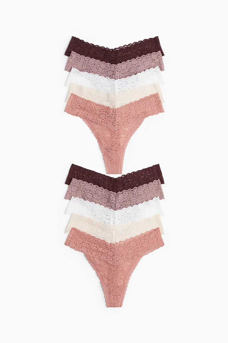 H&M 10-pack lace thong briefs