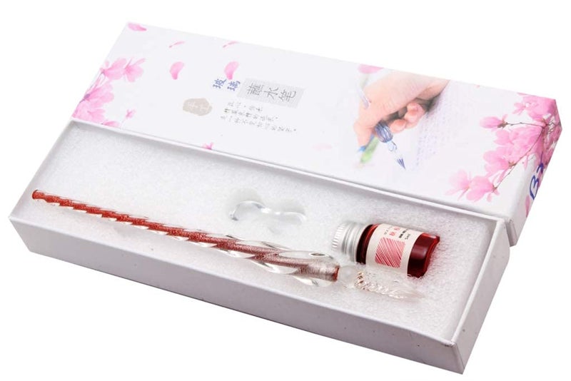 worison Crystal Glass Dip Fountain Pen Ink Holder Set (color may vary) - Image 1
