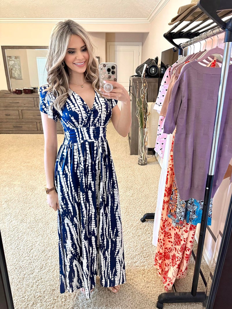 OUGES Women's V-Neck Pattern Pocket Maxi Long Maternity Dress(Floral-26,L) - Image 2