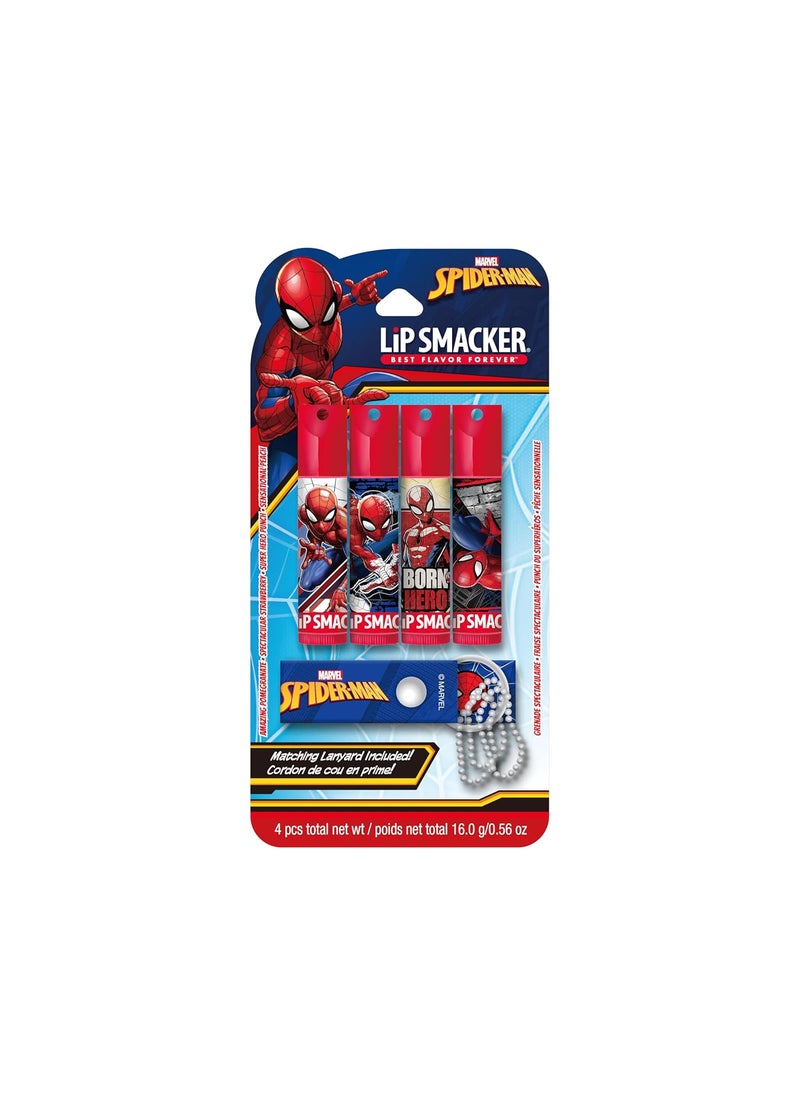 Lip Smacker Lip Smacker Lip Balm  Lanyard Duo  Flavored Moisturizing Smoothing Soft Shine Hydrating  Protecting Fun Tasty Flavors CrueltyFree  Vegan  Spiderman 