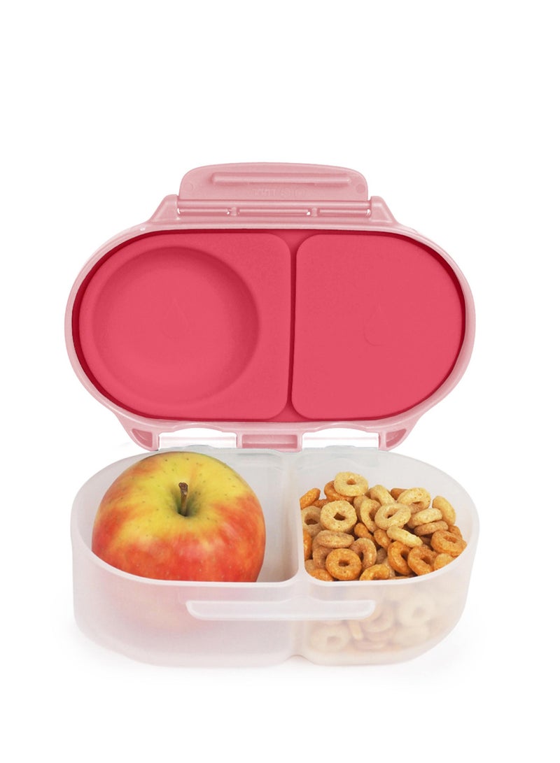 B.Box Snack Box with Flexi Whole Fruit Holder | Leakproof Compartments | 1¾ Cups (11.8 fl oz) | BPA Free | Easy Open Clip | For Kids & Toddlers-Flamingo Fizz - Image 1