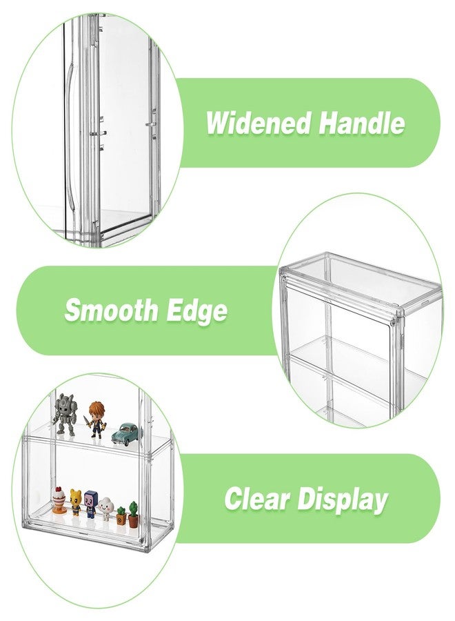 xozeooeu 3 Pack Clear Acrylic Display Case, 3 Tier Showcase with Magnetic Door and Adjustable Shelves for Figures Collectibles, Wall Mount Or Tabletop - Image 3
