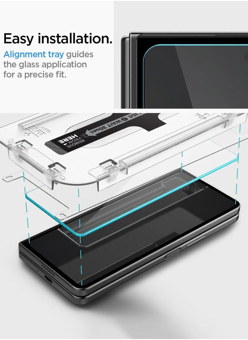 Glastr Ez Fit Samsung Galaxy Fold 5 Screen Protector Tempered Glass for Front Screen - [2 Pack]