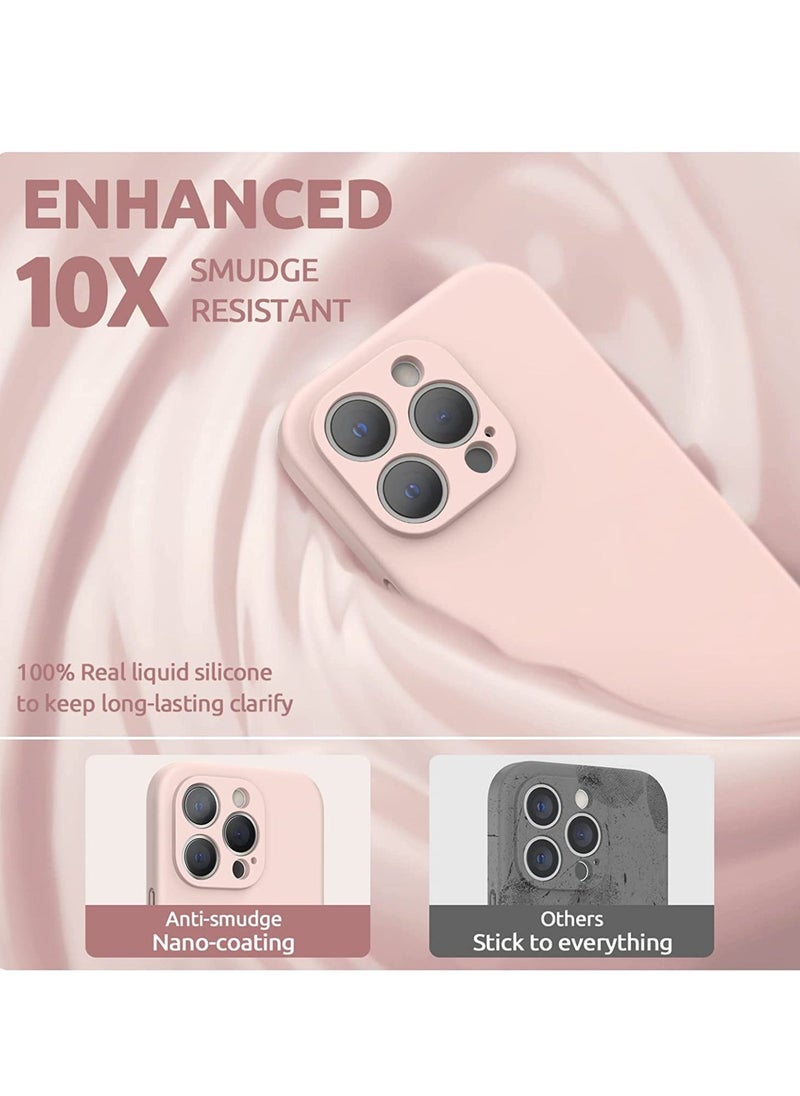 Raxoom Liquid Silicone Case for iPhone 14 Pro Max with Screen Protector [Camera Protection] [Microfiber Lining] Slim Shockproof Protective Phone Cover, 6.7 Inch, Chalk Pink - Image 2