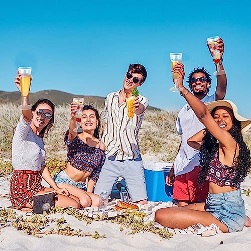 SUREHOME Plastic Champagne Flutes Plastic Champagne Glasses Disposable Mimosa Glasses Bulk 100 Pack Clear Wedding Toasting Cups Unbreakable Crystal Stemware for Bar Baby Shower Birthday Party Supplies - Image 3