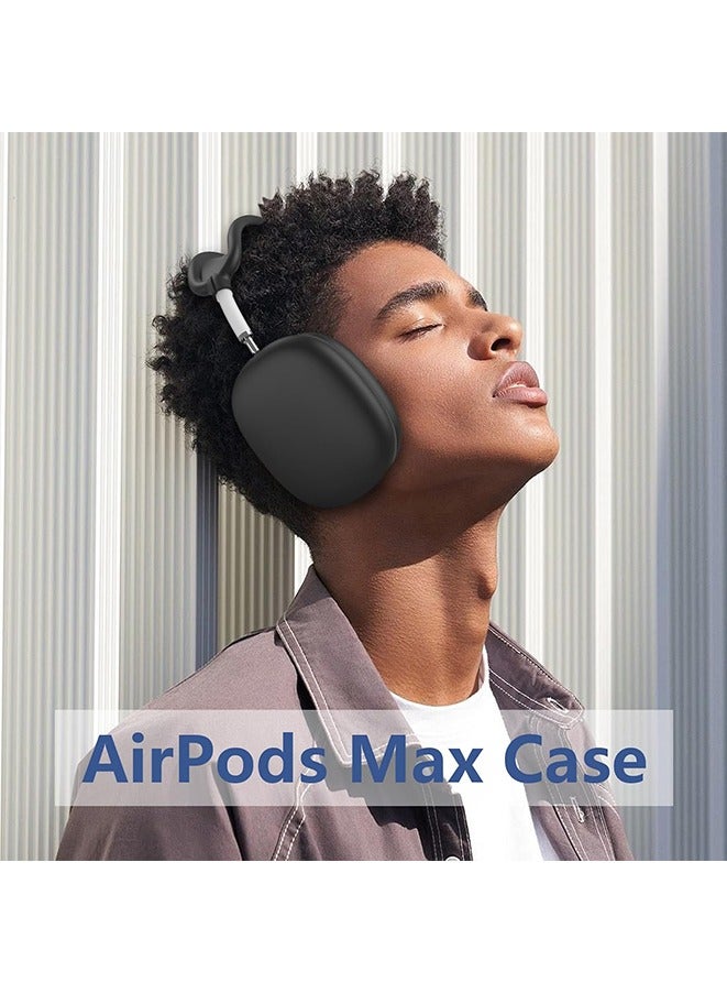 Generic - 【4 in 1】 Silicone Case Cover for AirPods Max USB-C (2024), Anti-Scratch Sweat-Proof Ear Pad Case Cover/Ear Cups Cover/Headband Cover Accessories Silicone Protector for AirPods Max Headphones (Black) - Image 1