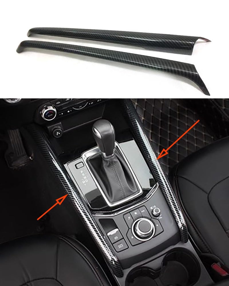 ANUNFRRE Car Accessories Fit for Mazda CX-5 CX5 2017-2022 ABS Carbon Fiber Interior Center Console Control Panel Side Strip Cover Trim 2PCS Set - Image 1