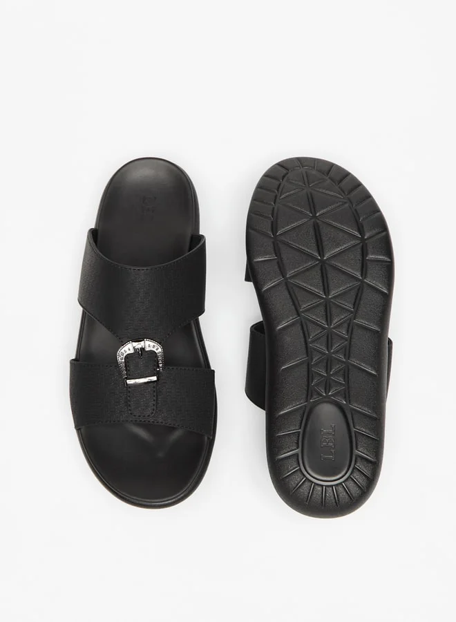 LBL by Shoexpress Men's Textured Slip-On Sandal with Buckle Detail Ramadan Collection